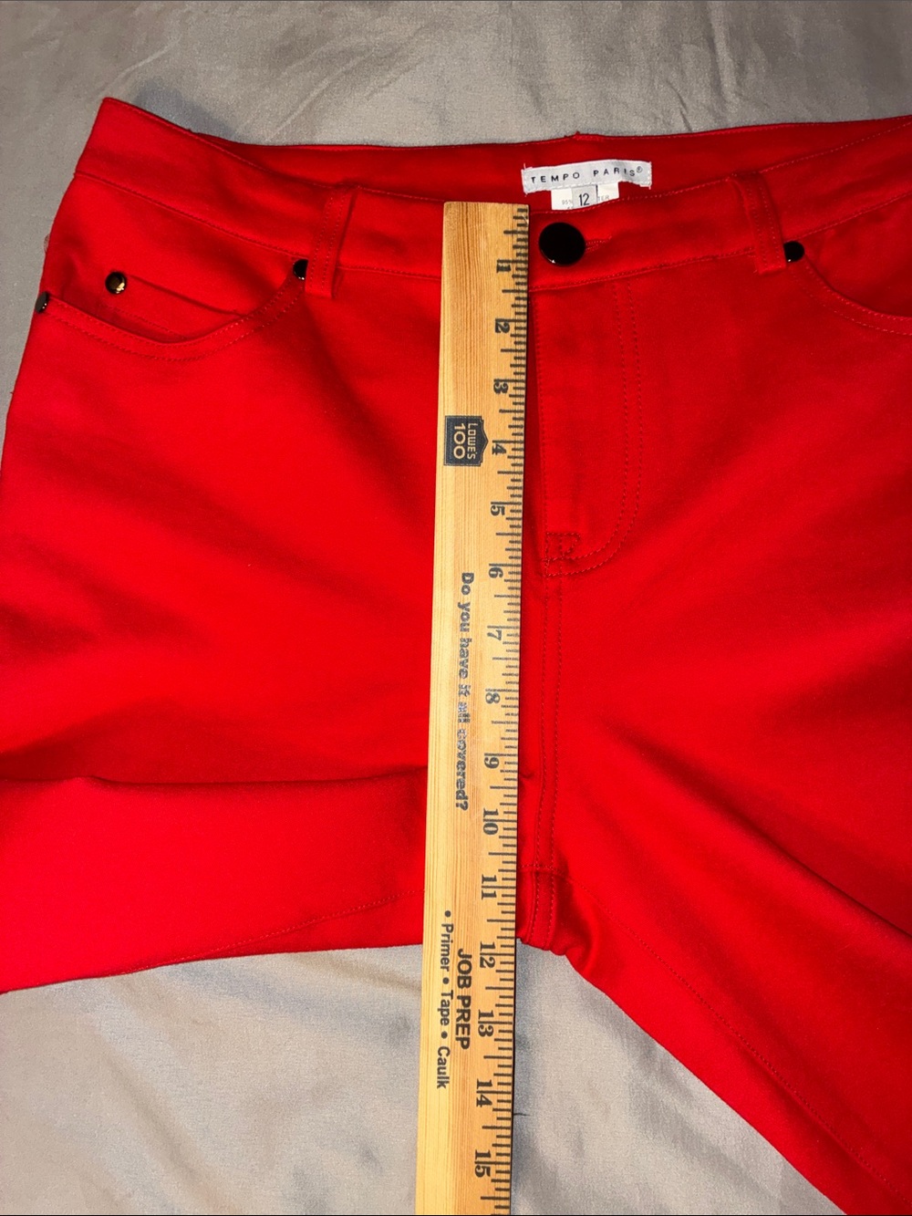 Tempo Paris Red Straight Leg Pants Women’s Size 12 - Picture 8 of 10